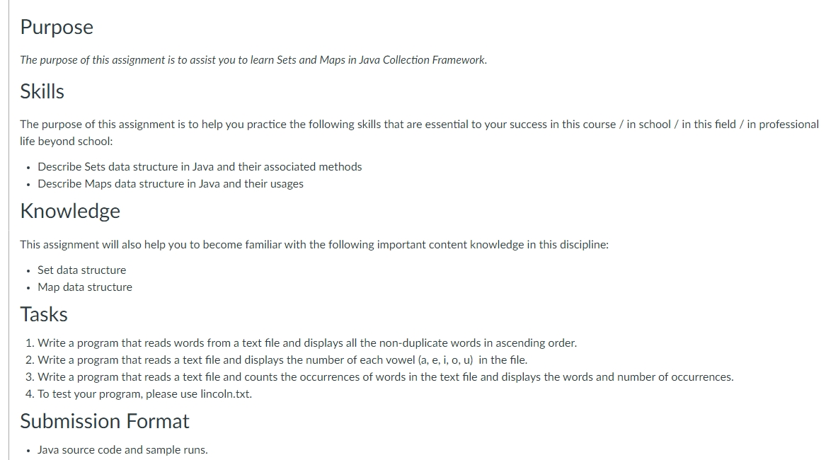 Purposei The purpose of this assignment is to