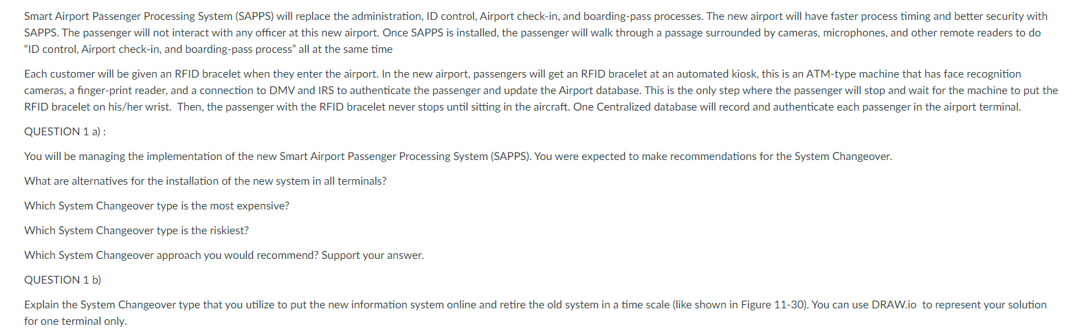Smart Airport Passenger Processing System ( SAPPS