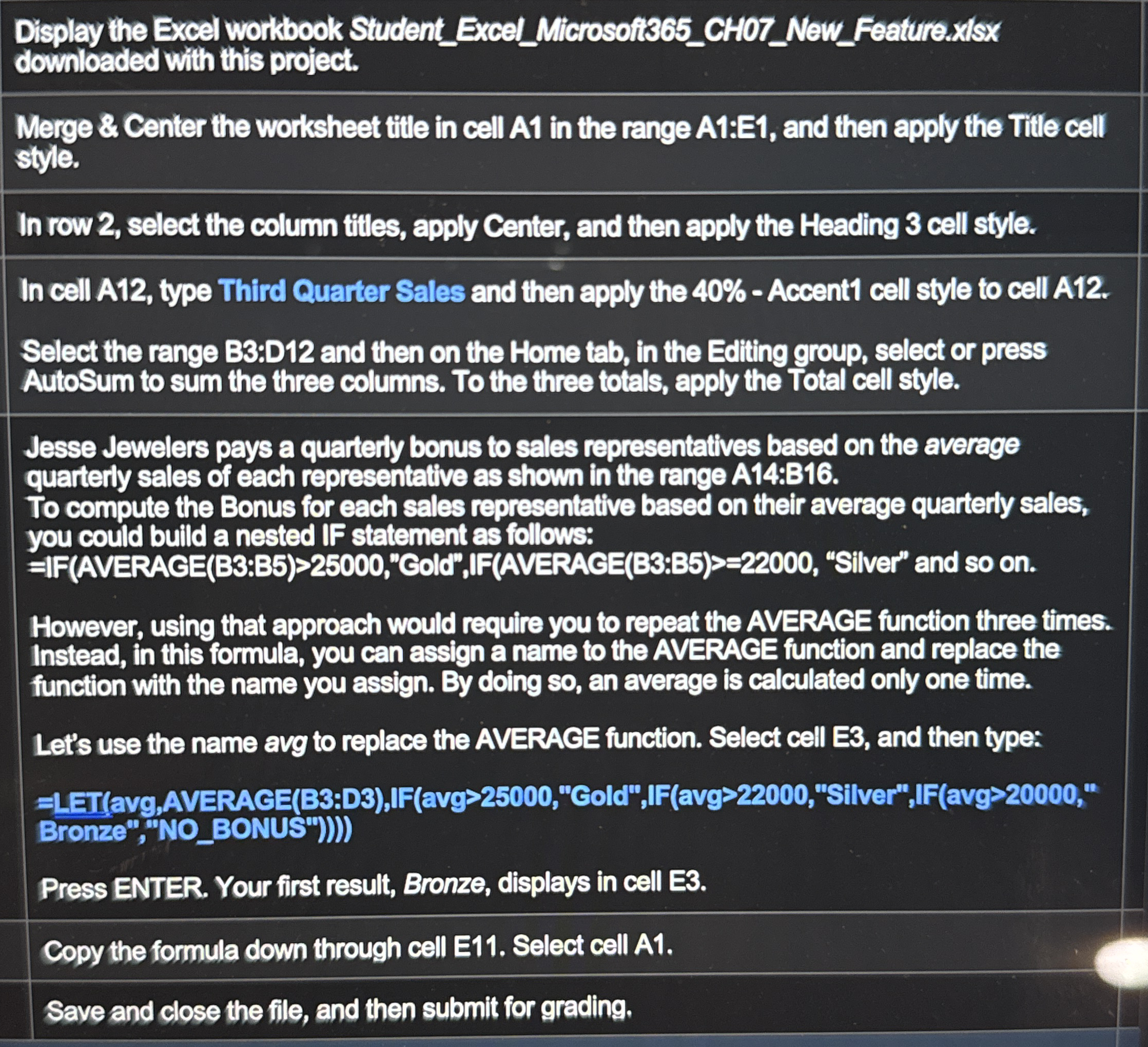Display the Excel workbook Student _ Excel _