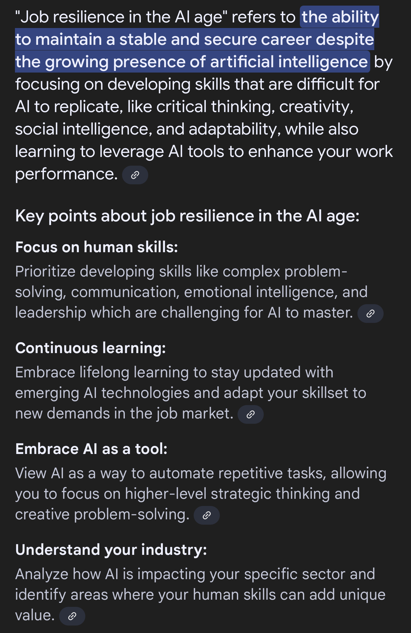 Our analysis indicates that almost every job will