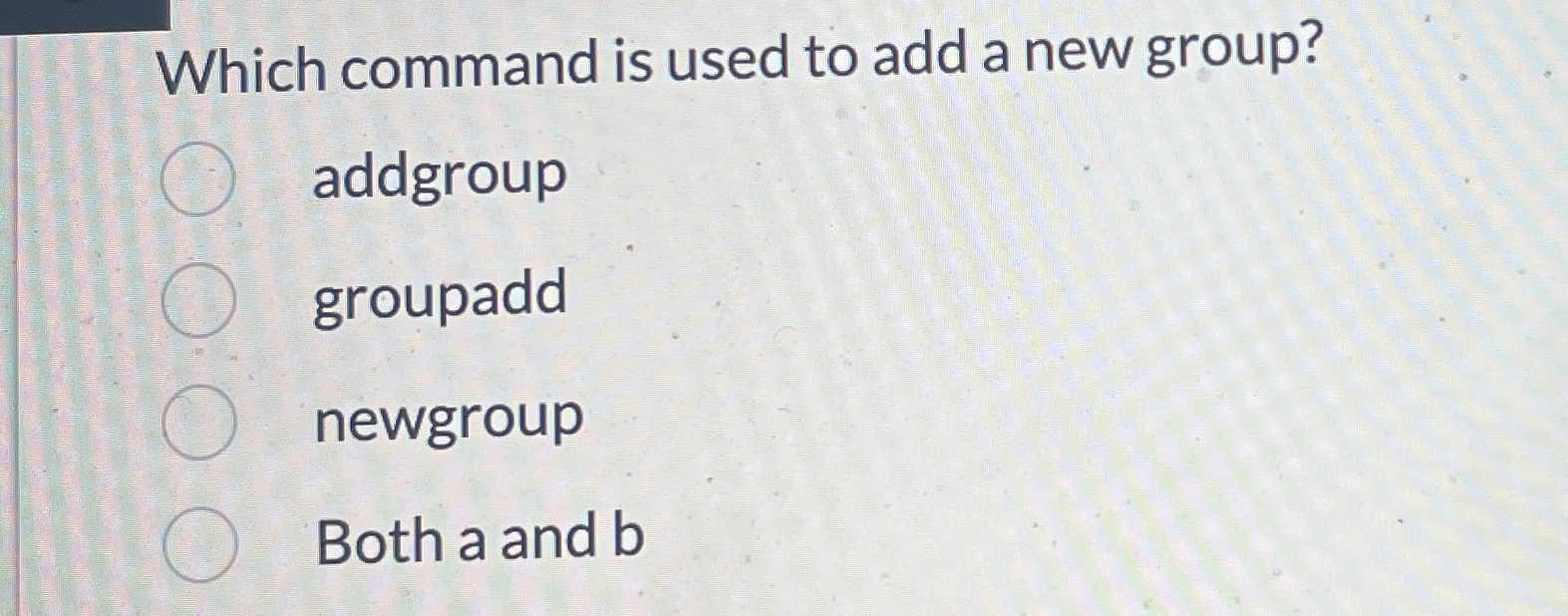 Which command is used to add a new group?