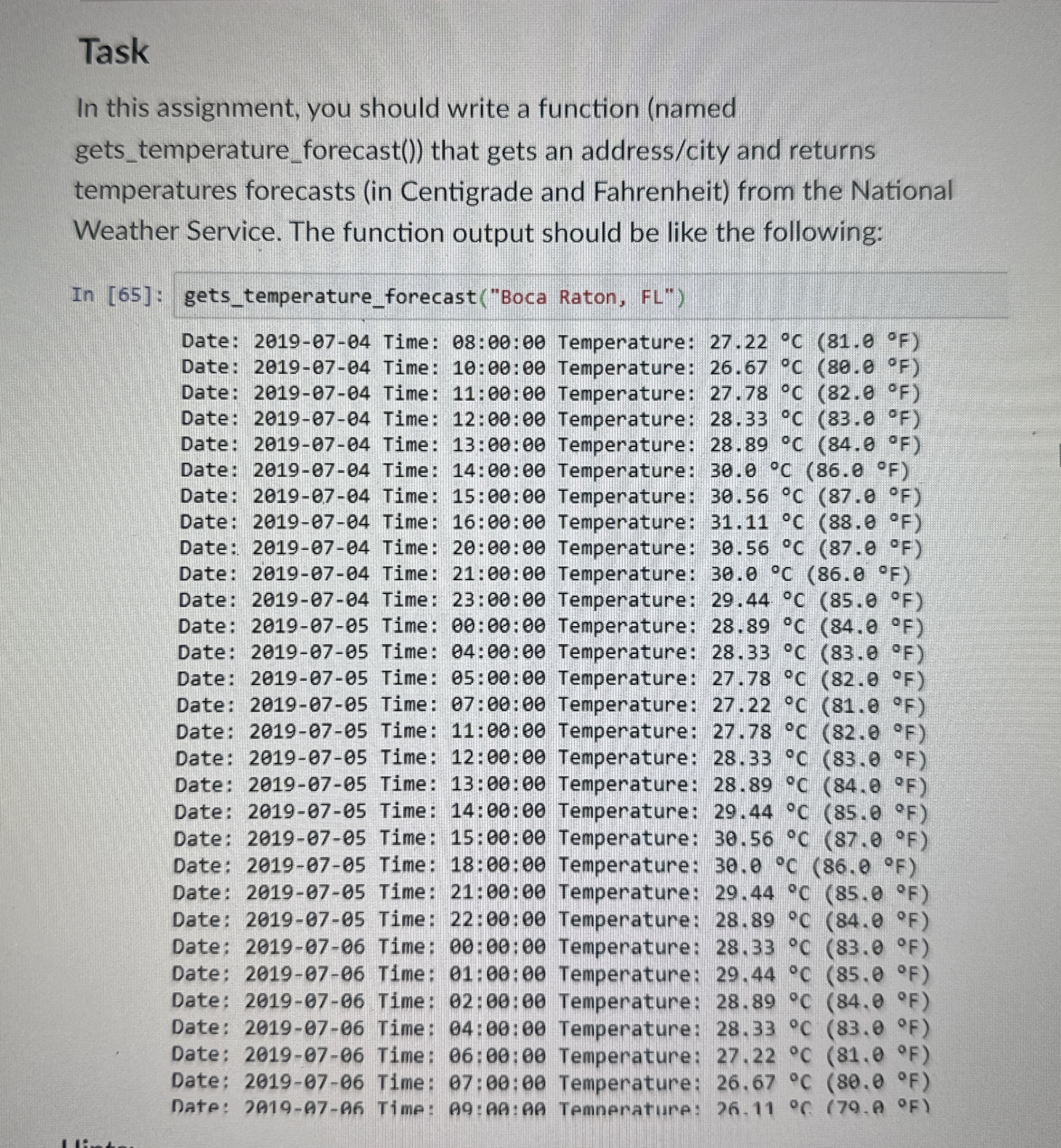 Task In this assignment, you should write a