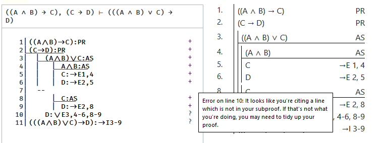 natural deduction, how to fix last 2 lines