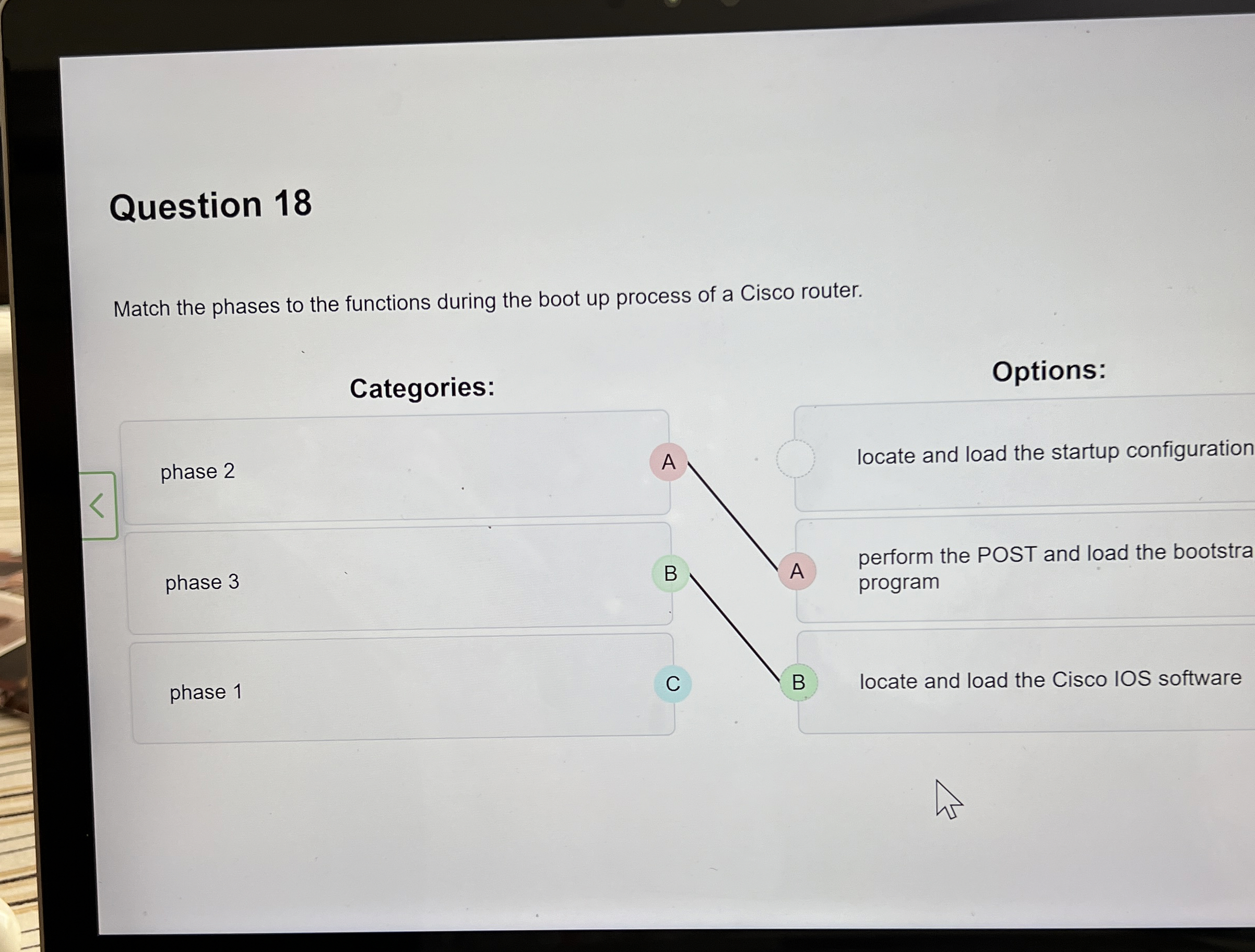 Question 1 8 Match the phases to the functions