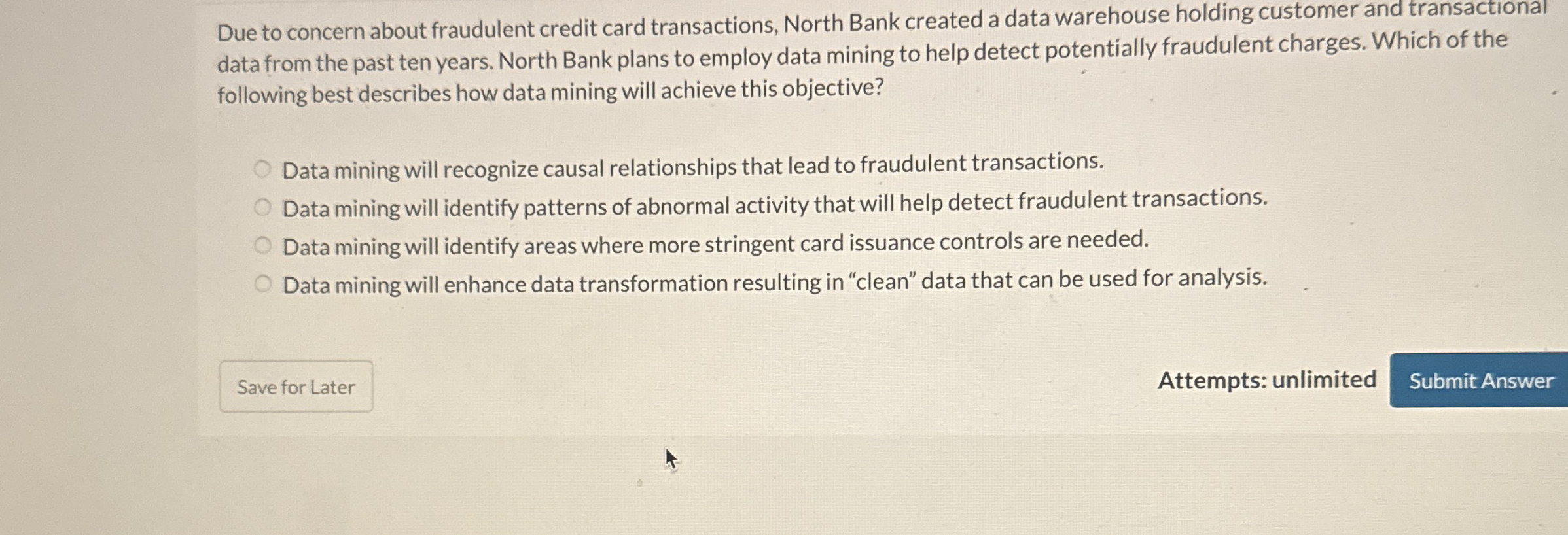 Due to concern about fraudulent credit card