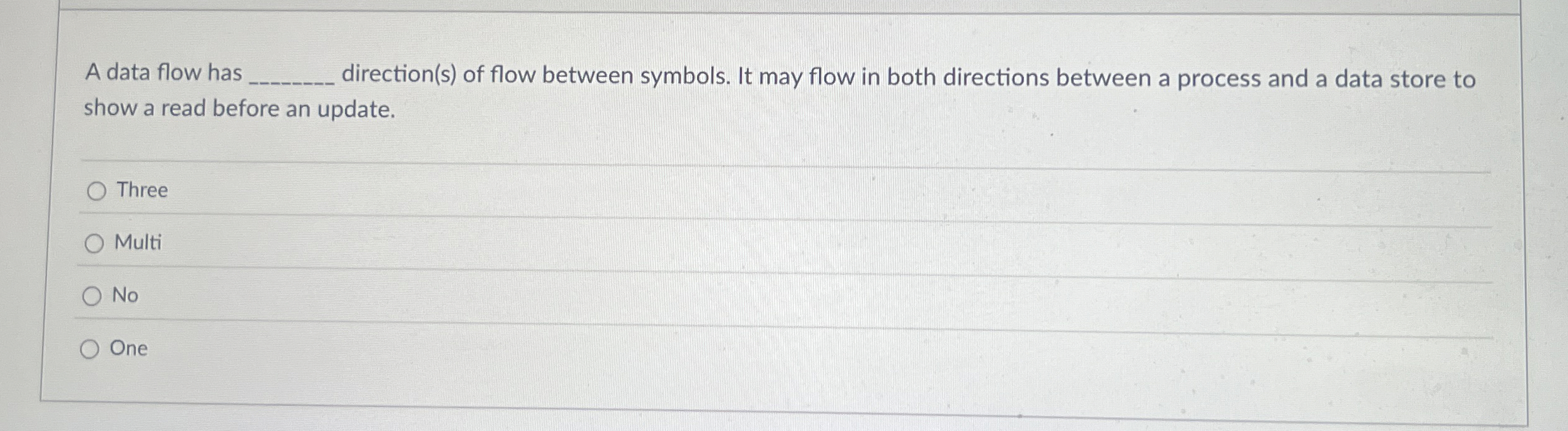 A data flow has direction ( s ) of flow between