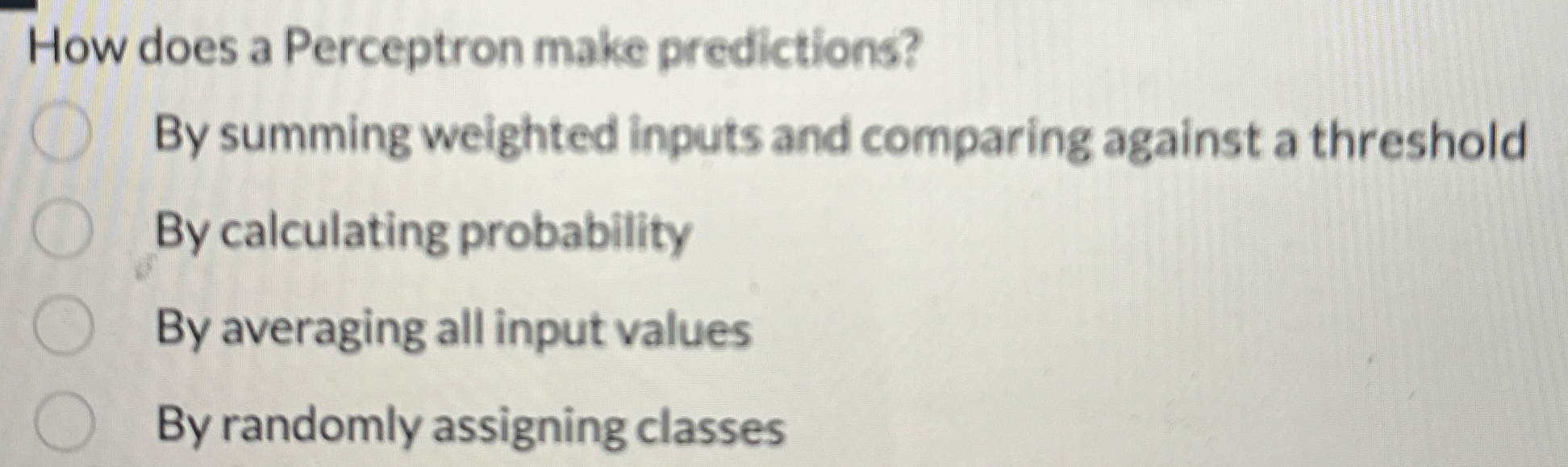 How does a Perceptron make predictions? By