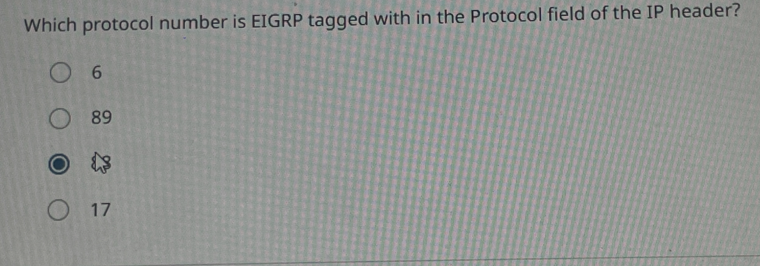 Which protocol number is EIGRP tagged with in the