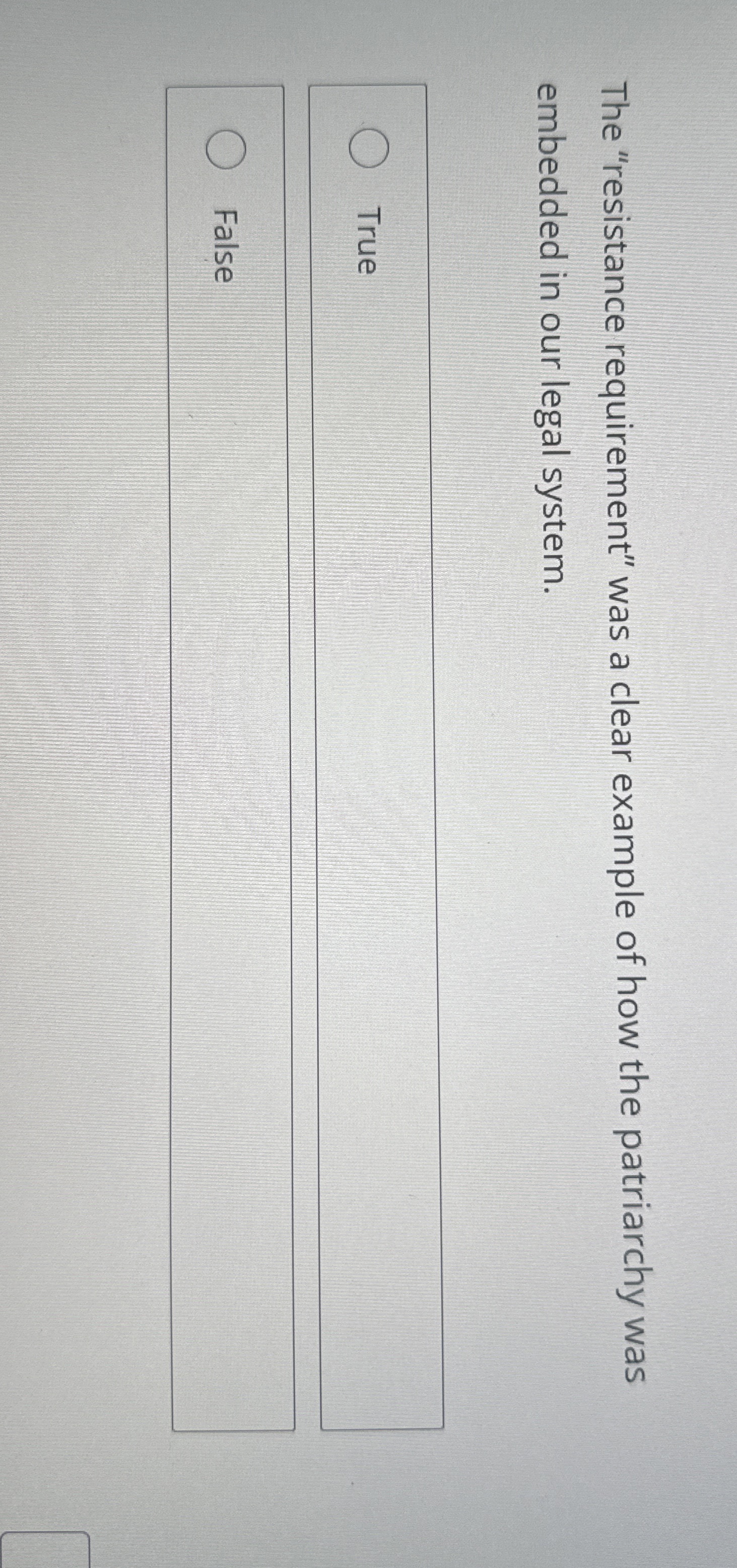 The "resistance requirement" was a clear example