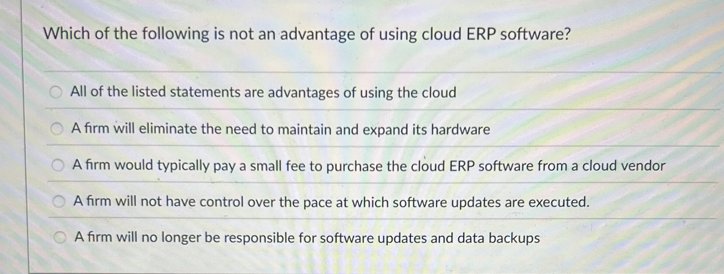 Which of the following is not an advantage of