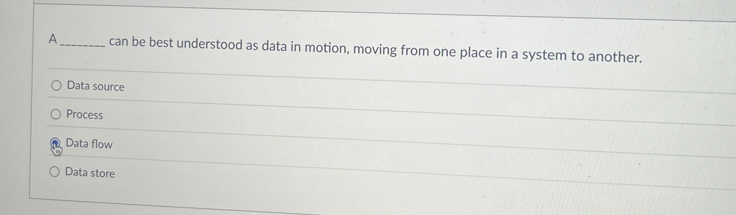 A can be best understood as data in motion,