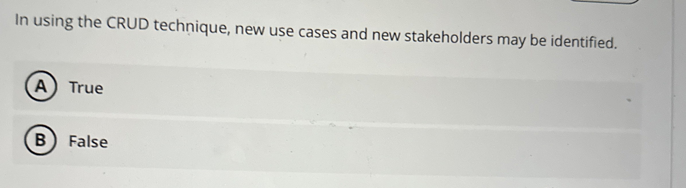 In using the CRUD technique, new use cases and