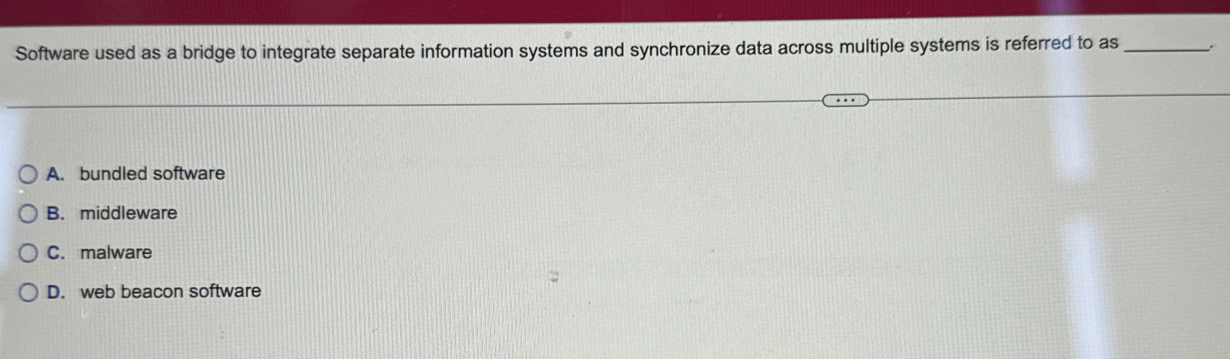 Software used as a bridge to integrate separate