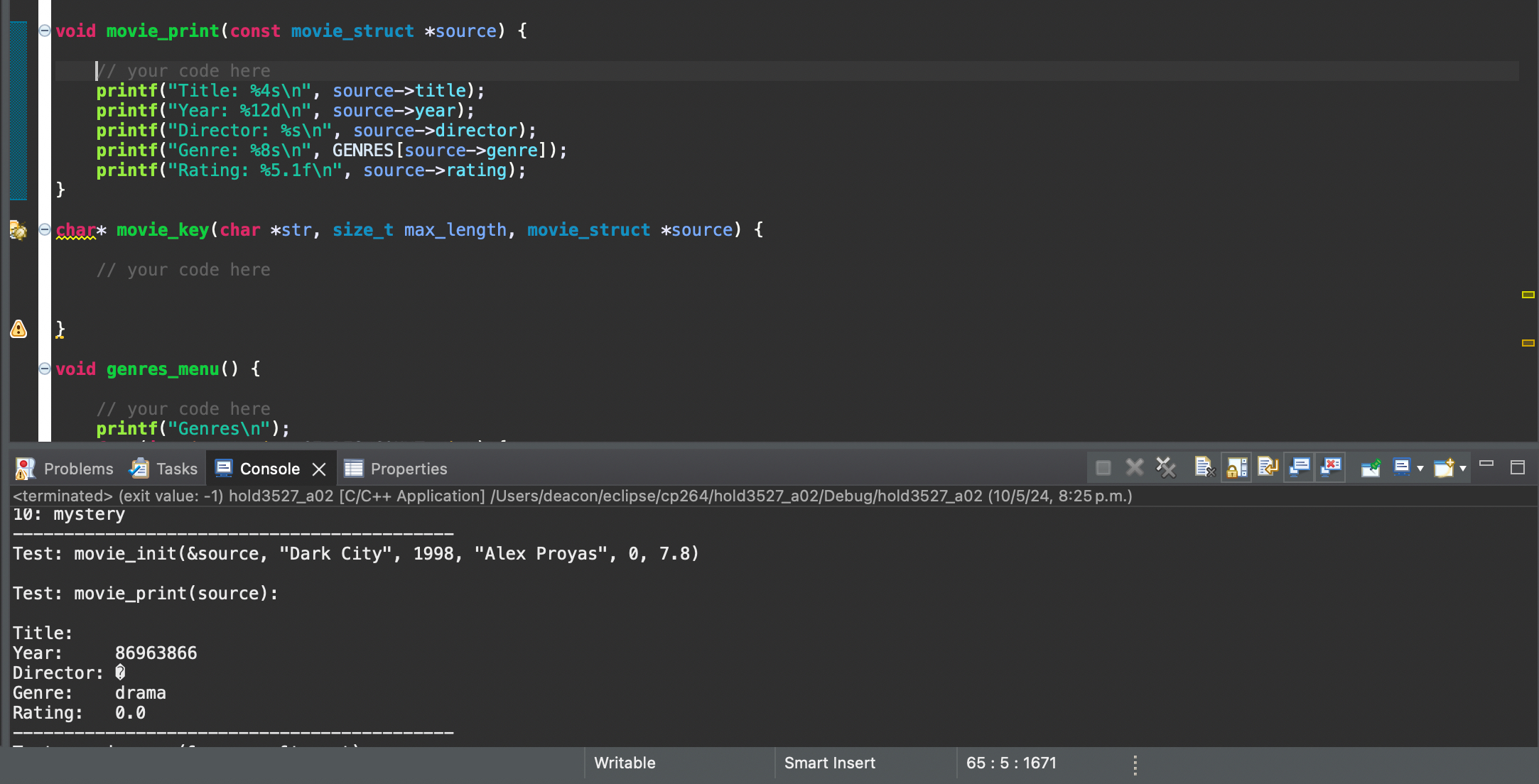 I am looking to print out the data ( top line of