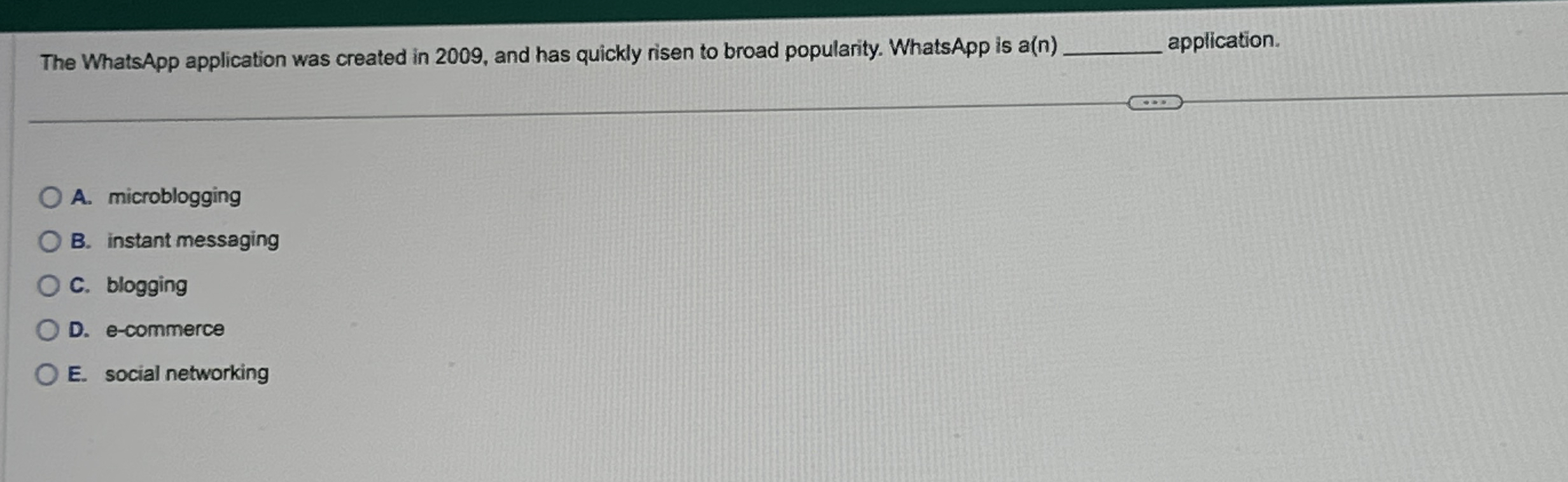 The WhatsApp application was created in 2 0 0 9 ,