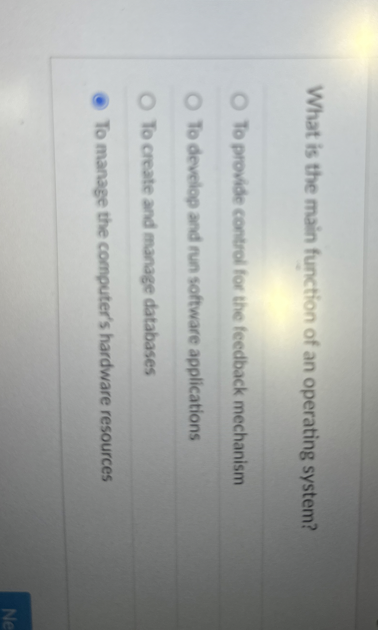 What is the main function of an operating system?