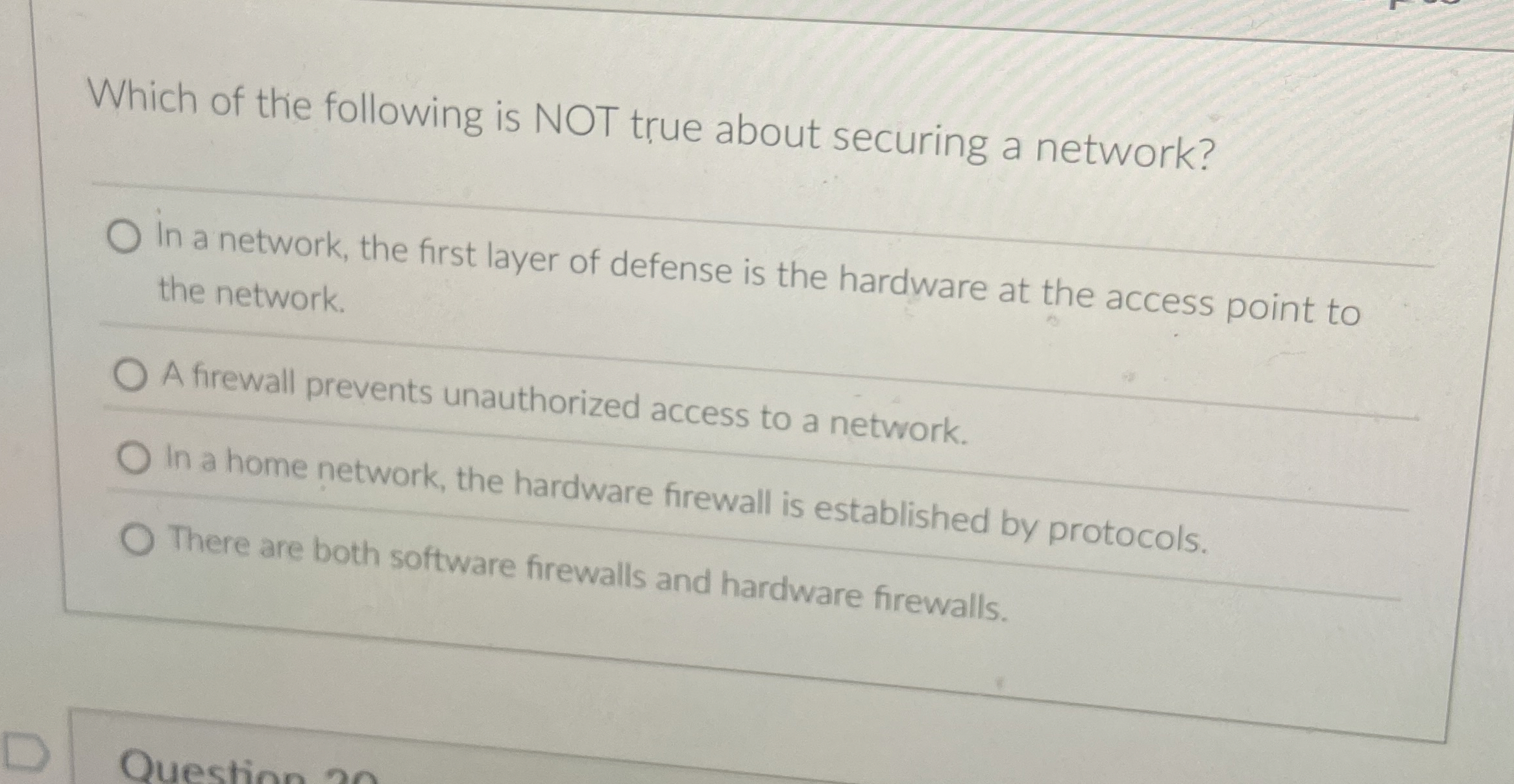 Which of the following is NOT true about securing