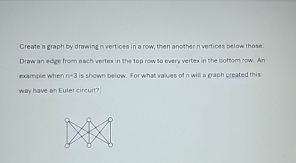 Create a graph by drawing n vertices in a row,