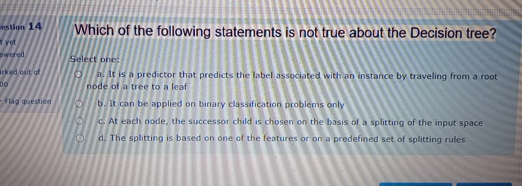 estion 1 4 t yet swered arked out of 0 0 Flag