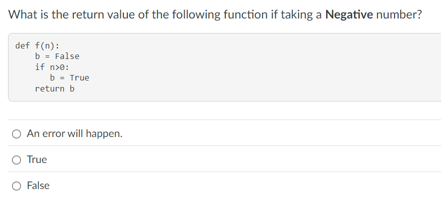 What is the return value of the following