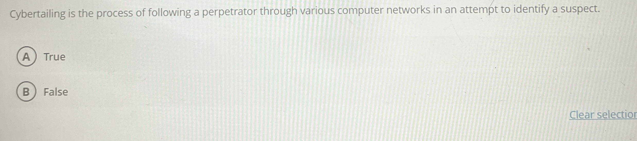 Cybertailing is the process of following a