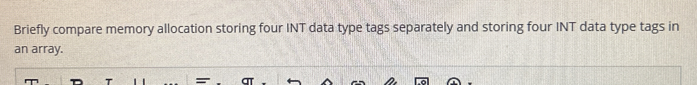 Briefly compare memory allocation storing four