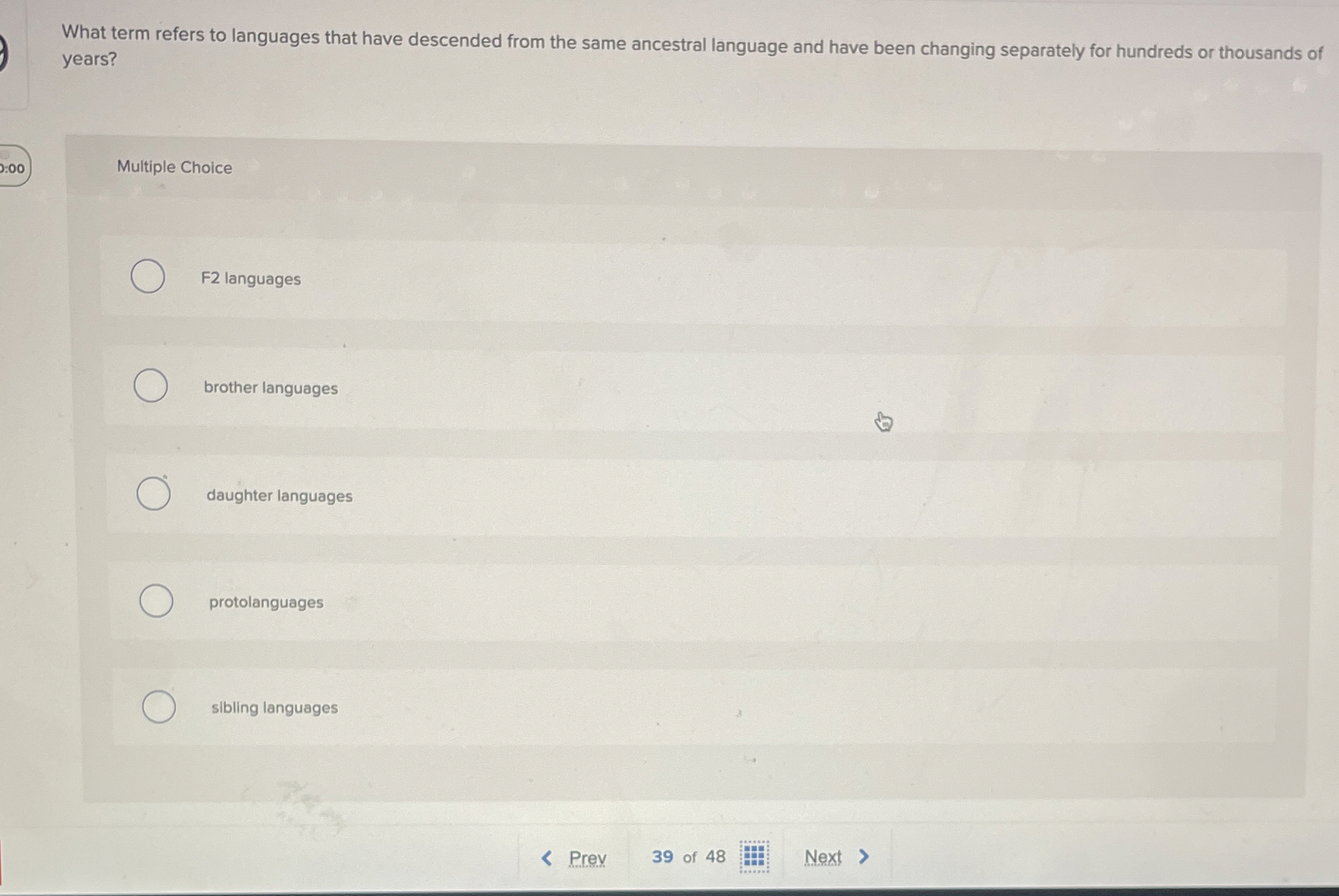 What term refers to languages that have descended