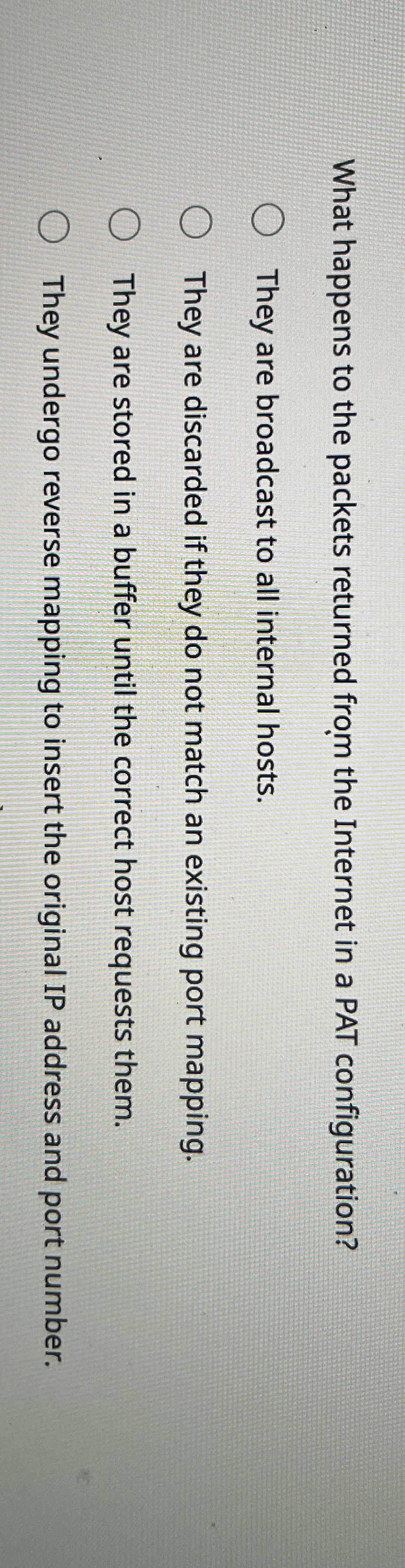 What happens to the packets returned from the