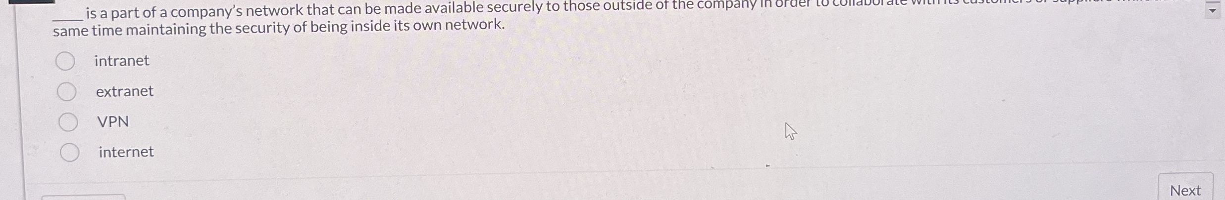 q , is a part of a company's network that can be