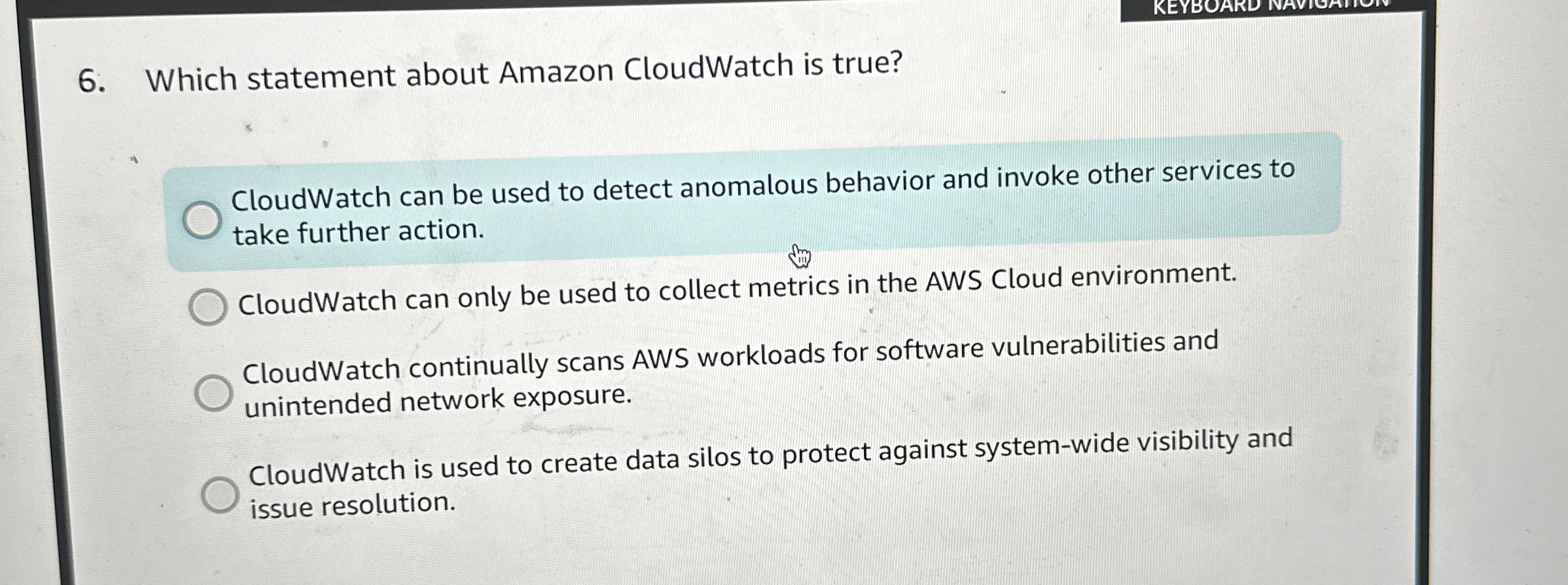 Which statement about Amazon CloudWatch is true?