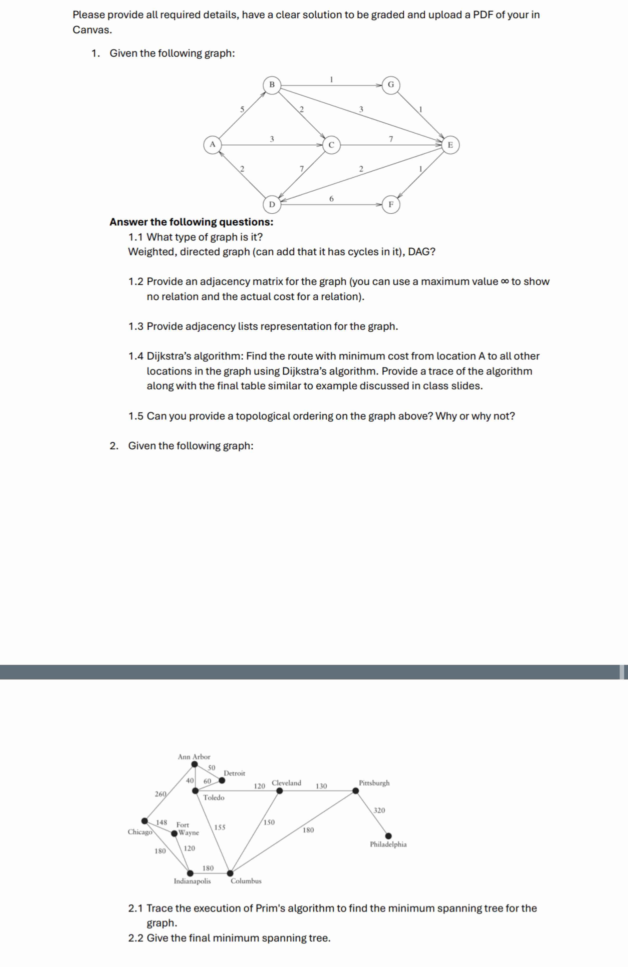 Do the graphing and provide all the information
