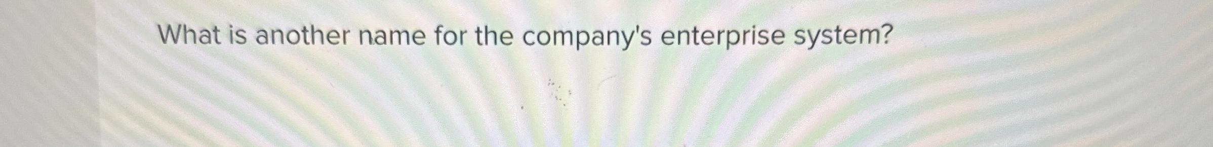 What is another name for the company's enterprise