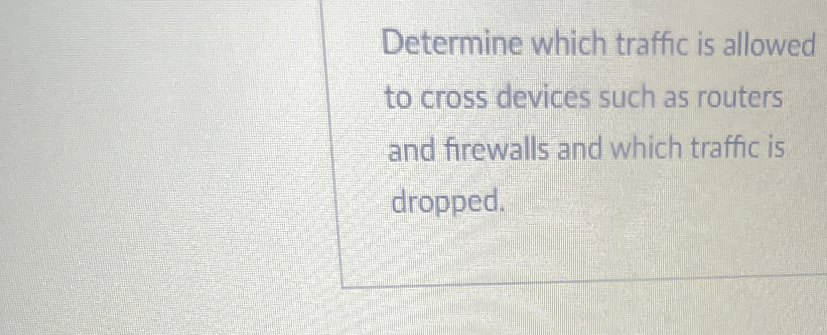 Determine which traffic is allowed to cross