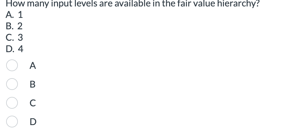 How many input levels are available in the fair