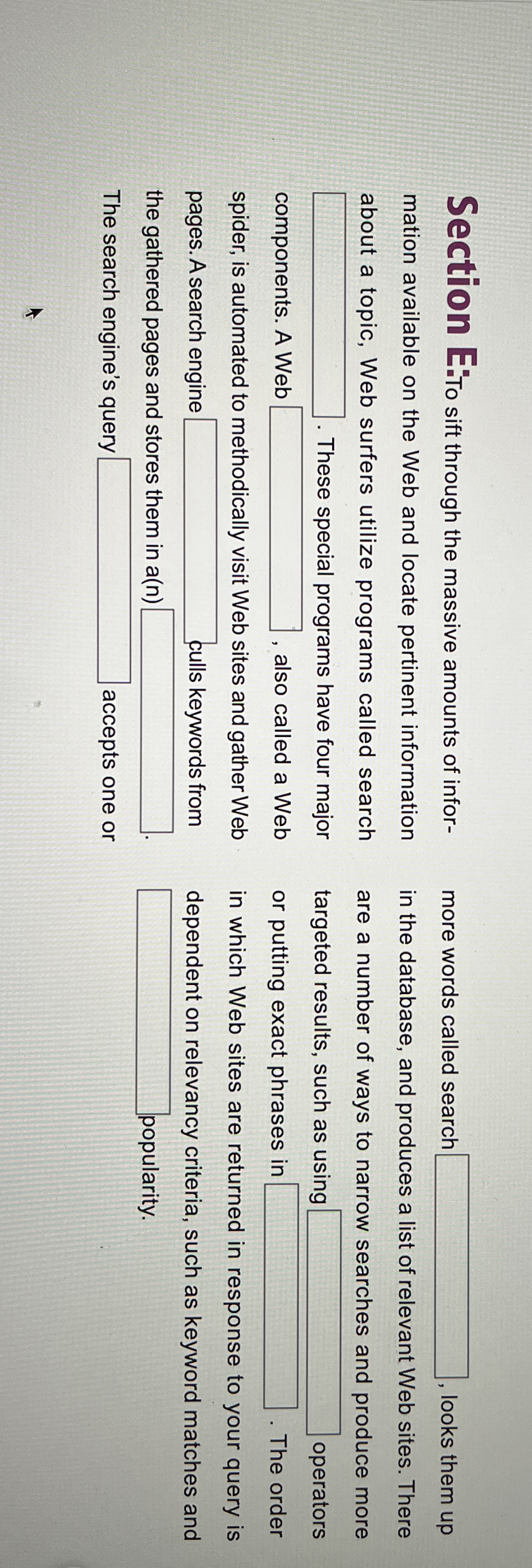 Sect 1 0 n ETo sift through the massive amounts
