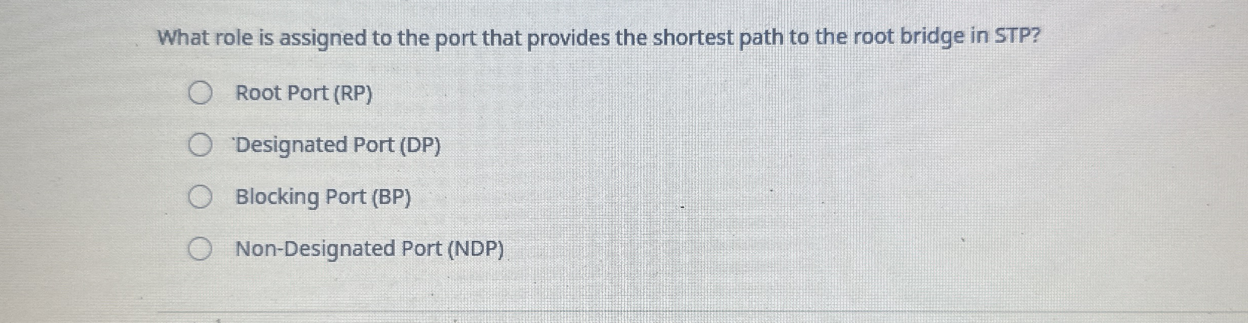 What role is assigned to the port that provides