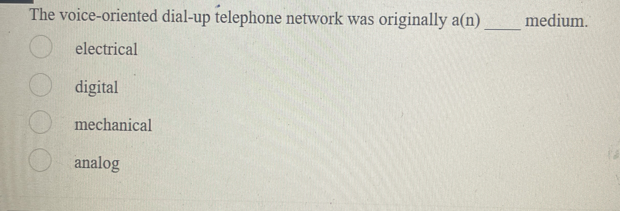 The voice - oriented dial - up telephone network