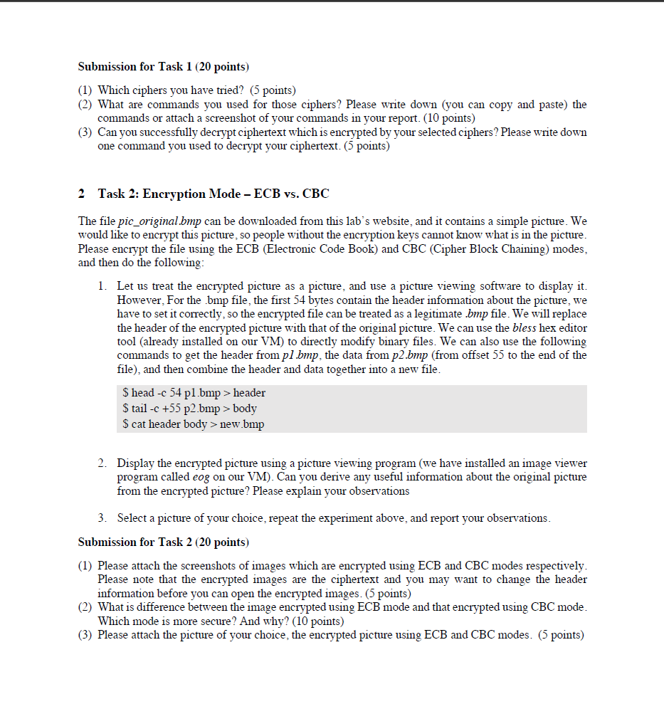 Submission for Task 1 ( 2 0 points ) ( 1 ) Which