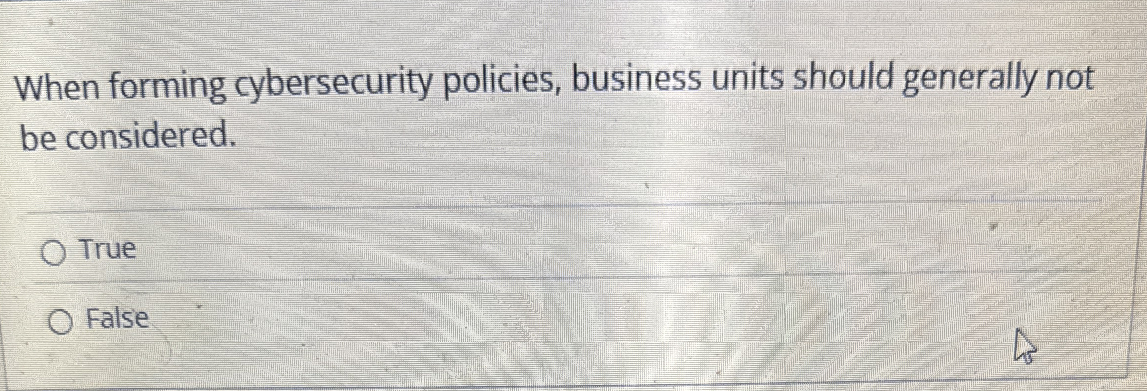 When forming cybersecurity policies, business