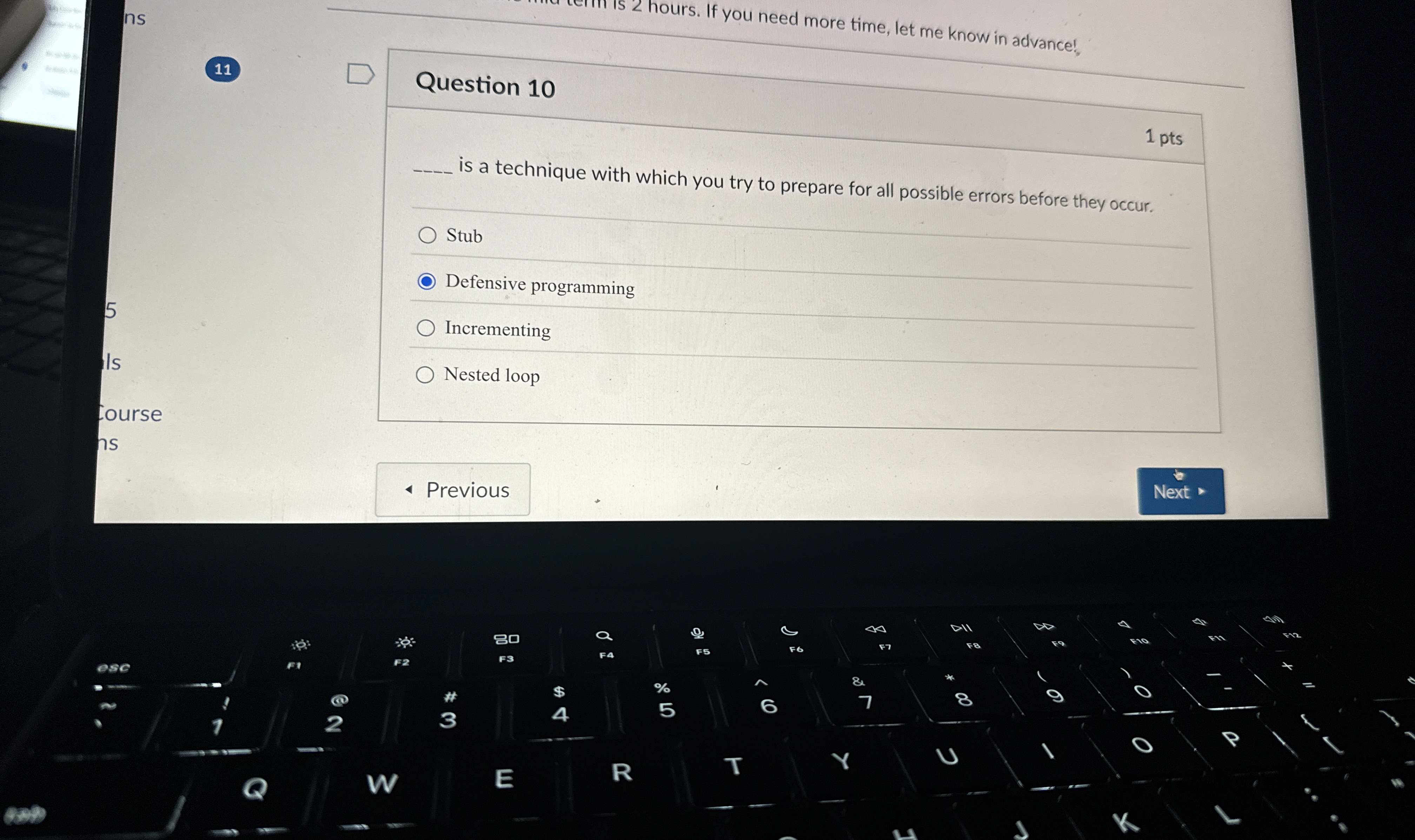 mours. If you need more time, let me know in