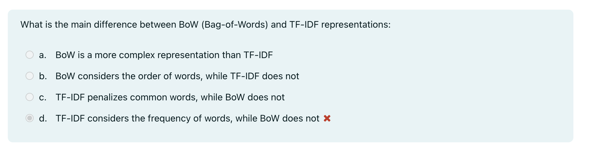 What is the main difference between BoW ( Bag -