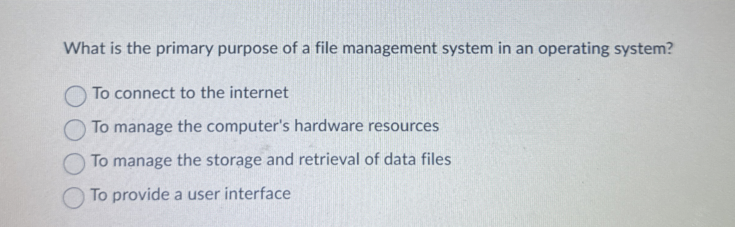 What is the primary purpose of a file management