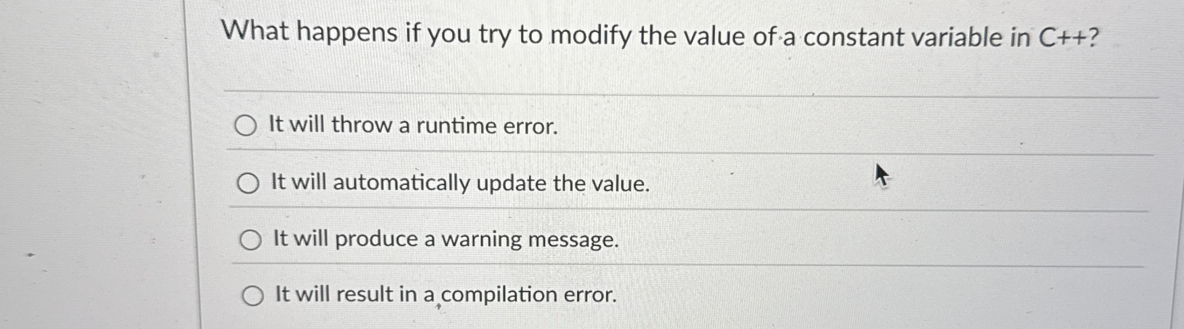 What happens if you try to modify the value of a