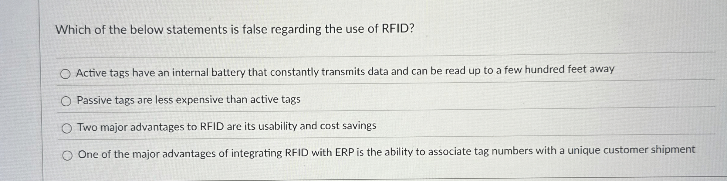 Which of the below statements is false regarding