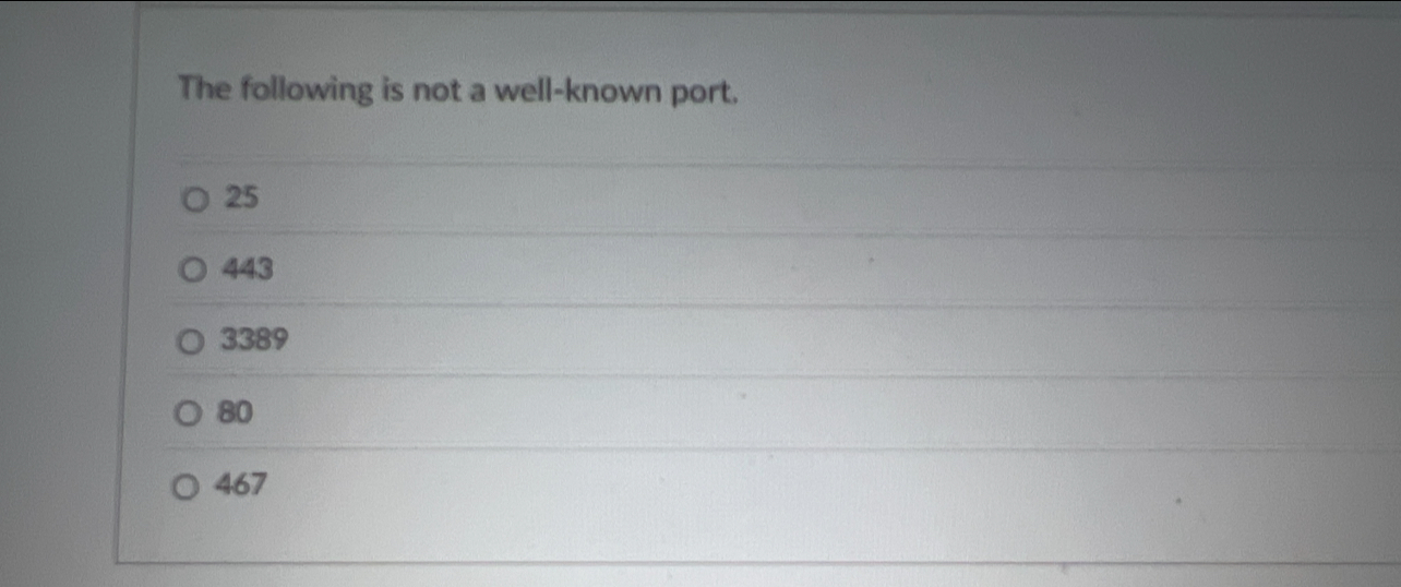 The following is not a well - known port. 2 5 4 4