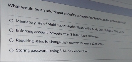 What would be an additional security measure