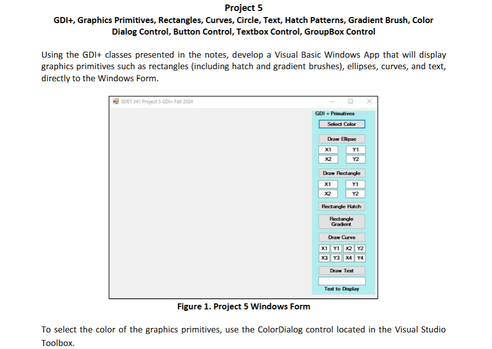 write code in microsoft visual for this with the
