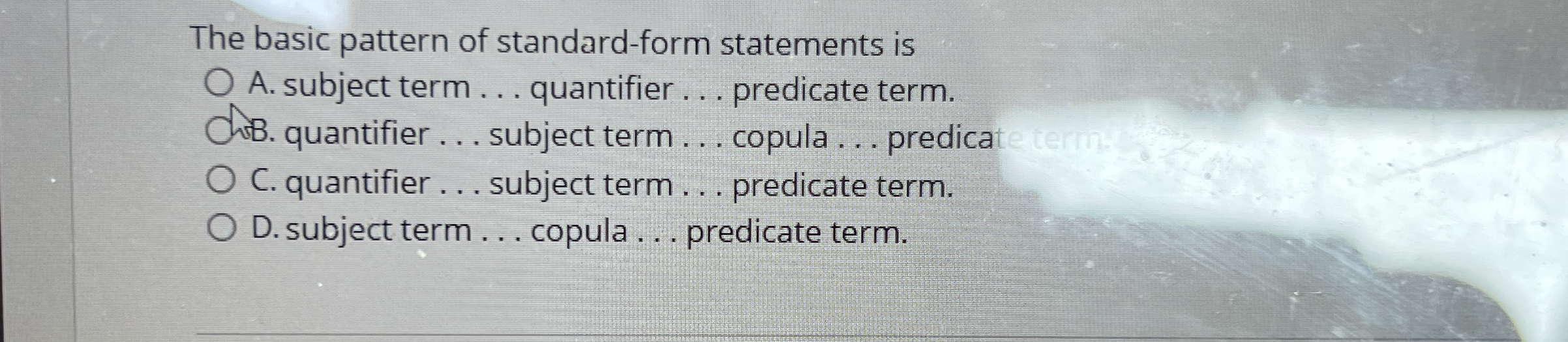 The basic pattern of standard - form statements