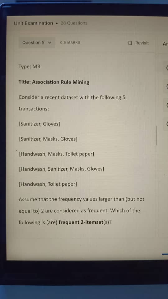 Type: MR Title: Association Rule Mining Consider