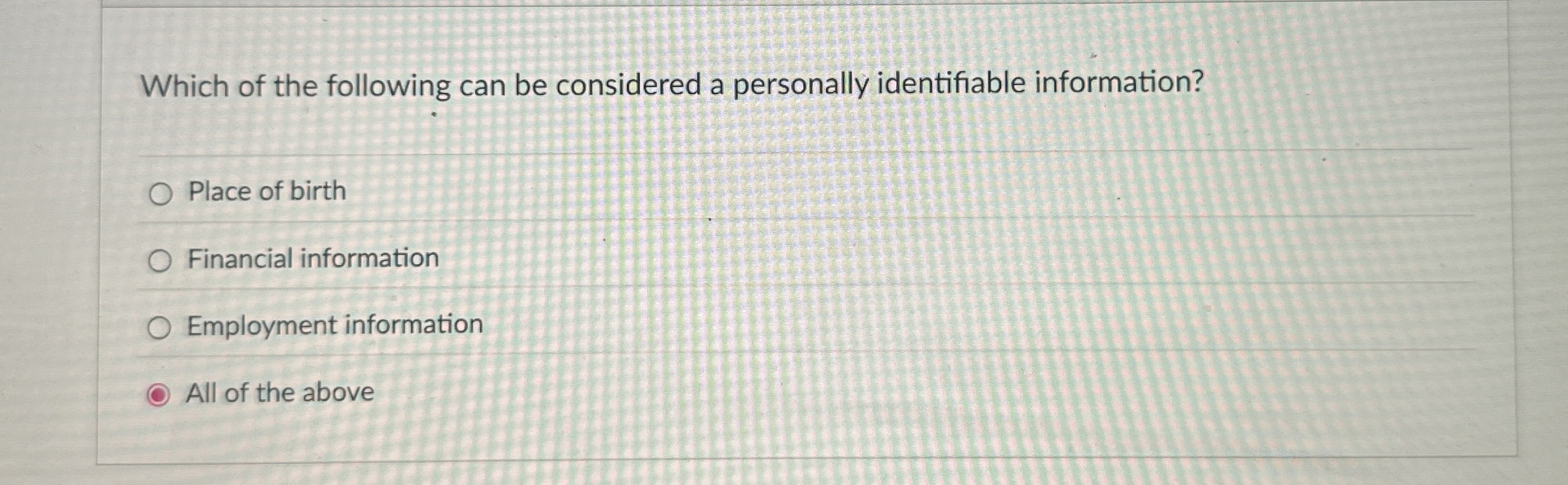 Which of the following can be considered a